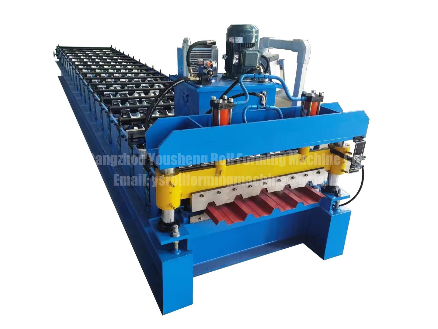 Trapezoidal roof panel forming machine